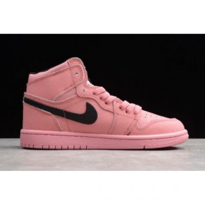 Nike Çocuk Air Jordan 1 Retro High Pembe / Siyah Basketbol Ayakkabısı Türkiye - EMF29891